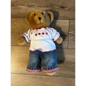Build A Bear 15” Valentine Bear wearing Heart T Shirt and Pants Outfit Set